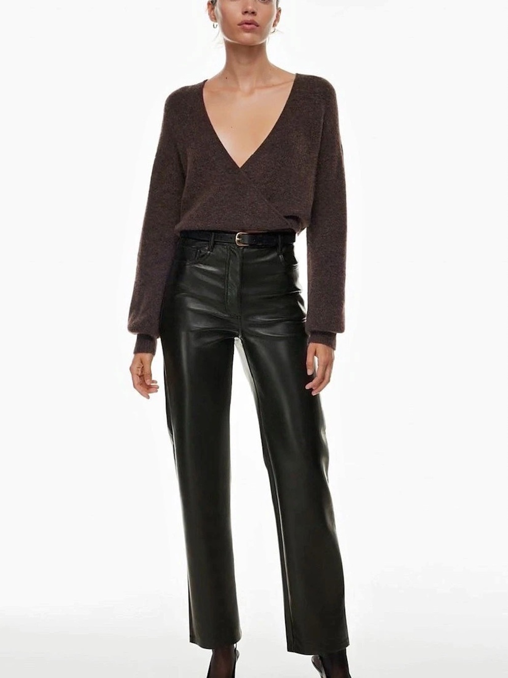Wilfred The Melina Pant Faux Leather Straight Leg Pants Black